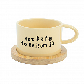 BEZ KAFE TO NEJSEM JÁ - žlutý hrníček makronka 200 ml