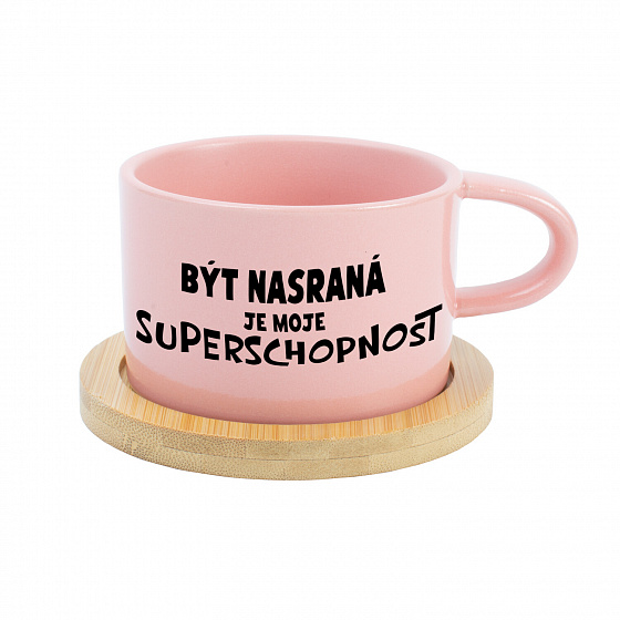 BÝT NASRANÁ JE MOJE SUPERSCHOPNOST - růžový hrníček makronka 200 ml