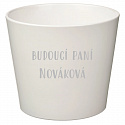 Bílý keramický květináč - budoucí paní - malý