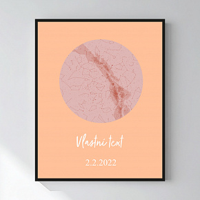 Personalizovaný magický fotoobraz v rámu - 40x50 - hvězdná mapa