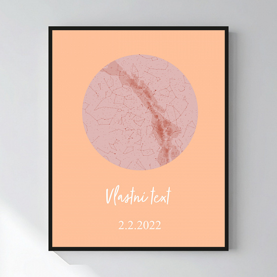 Personalizovaný magický fotoobraz v rámu - 40x50 - hvězdná mapa