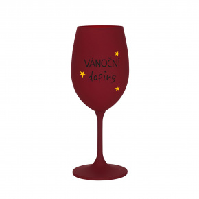 VÁNOČNÍ DOPING - bordo sklenice na víno 350 ml