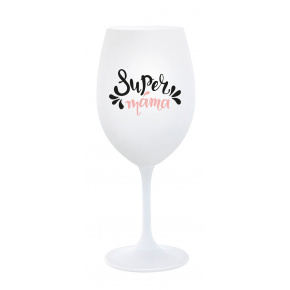 SUPER MÁMA (SPECIÁLNÍ EDICE) - bílá sklenice na víno 350 ml