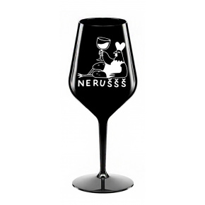 NERUŠŠŠ - černá nerozbitná sklenice na víno 470 ml