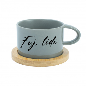 FUJ, LIDI - šedý hrníček makronka 200 ml