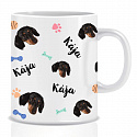 Personalizovaný klasický bílý keramický hrníček 300 ml s mazlíčky 