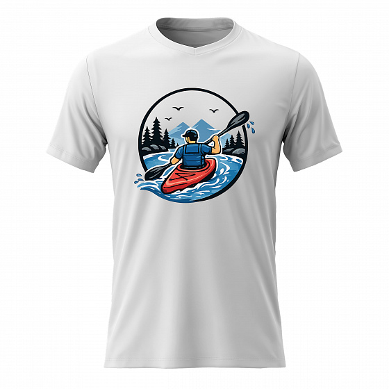 Pánské bavlněné tričko s potiskem - VODÁK - bílé