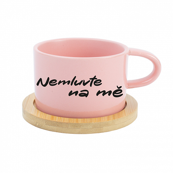 NEMLUVTE NA MĚ - růžový hrníček makronka 200 ml