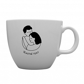 Personalizovaný MEGA XXL keramický hrnek 1 000 ml - pár v objetí 