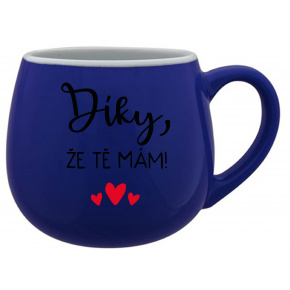 DÍKY, ŽE TĚ MÁM! - modrý keramický hrníček 300 ml