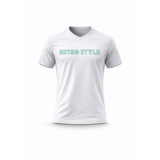Pánské bavlněné tričko s potiskem - RETRO STYLE - bílé