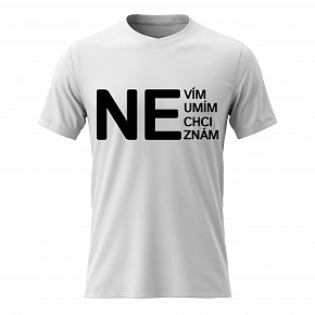 Dámské bavlněné tričko s potiskem - NE - bílé