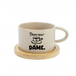DÁME KAFE? DÁME. - krémový hrníček makronka 200 ml