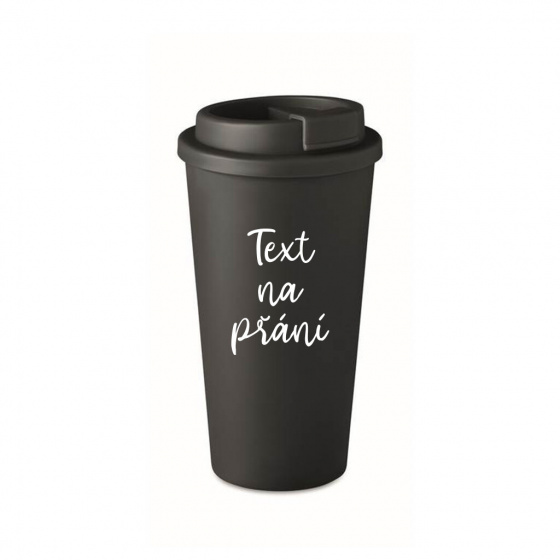 TEXT NA PŘÁNÍ - černý termohrnek 475 ml