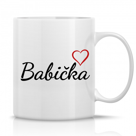 BABIČKA - klasický bílý keramický hrníček 300 ml