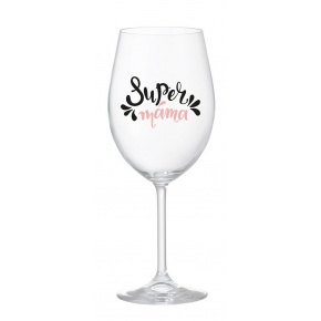 SUPER MÁMA (SPECIÁLNÍ EDICE) - čirá sklenice na víno 350 ml
