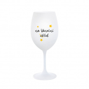 NA VÁNOČNÍ ÚKLID - bílá  sklenice na víno 350 ml
