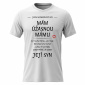 Pánské bavlněné tričko s potiskem - MÁM ÚŽASNOU MÁMU - bílé 