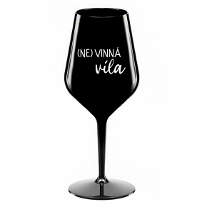 (NE)VINNÁ VÍLA - čierny nerozbitný pohár na víno 470 ml