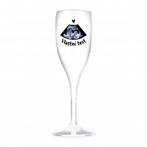 Personalizovaná nerozbitná prosecco sklenice s ultrazvukem