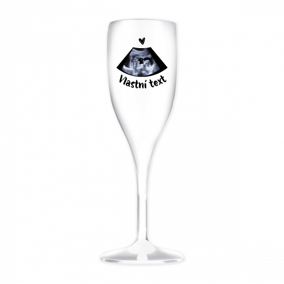Personalizovaná nerozbitná prosecco sklenice s ultrazvukem