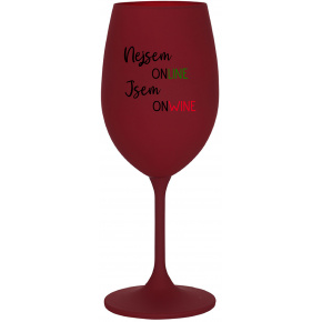 NEJSEM ONLINE JSEM ONWINE - bordo sklenice na víno 350 ml