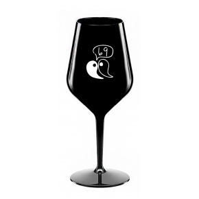 69 - černá nerozbitná sklenice na víno 470 ml