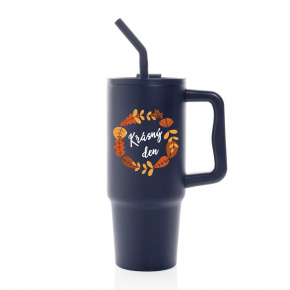 KRÁSNÝ DEN (PODZIM) - modrý cestovní termohrnek 900 ml  