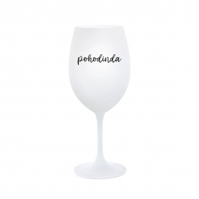 POHODINDA - bílá sklenice na víno 350 ml