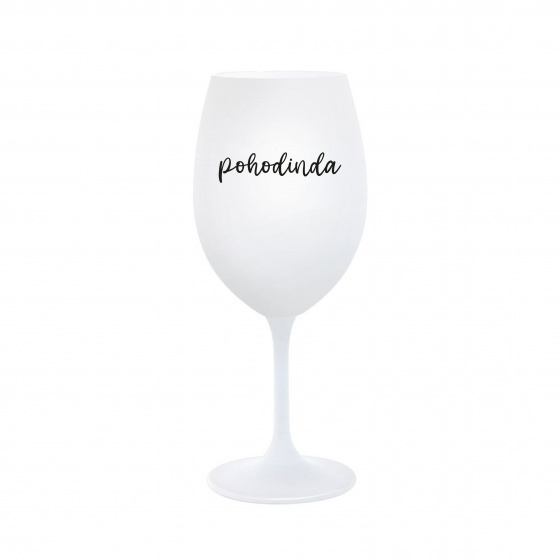 POHODINDA - bílá sklenice na víno 350 ml