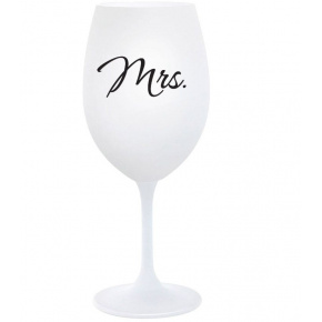 MRS. - bílá  sklenice na víno 350 ml