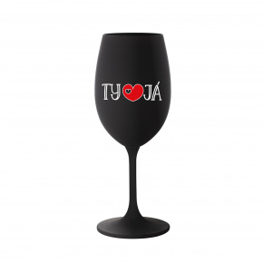 TY A JÁ - černá sklenice na víno 350 ml