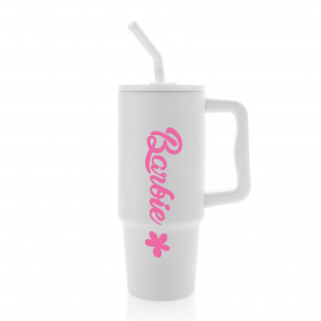 BARBIE - bílý  cestovní termohrnek 900 ml  