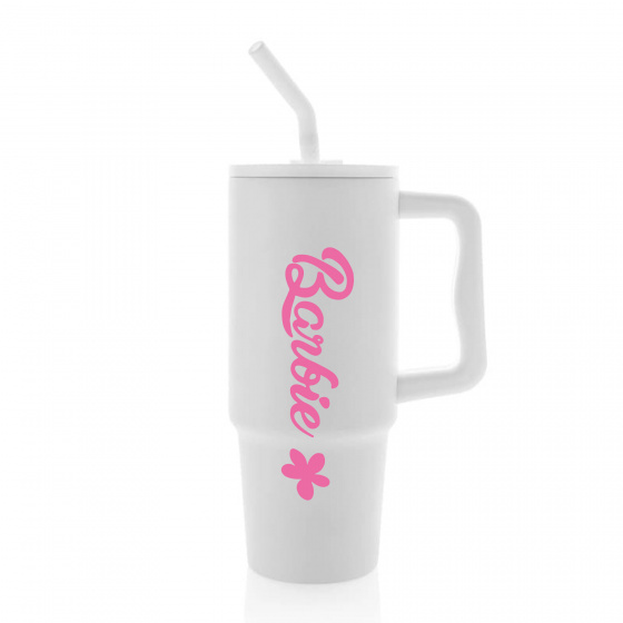 BARBIE - bílý  cestovní termohrnek 900 ml  