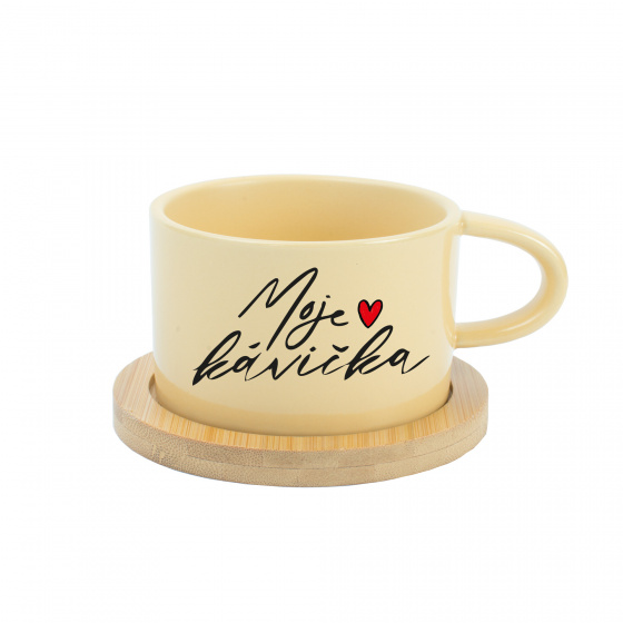 MOJE KÁVIČKA - žlutý hrníček makronka 200 ml