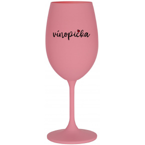 VÍNOPIČKA - růžová sklenice na víno 350 ml