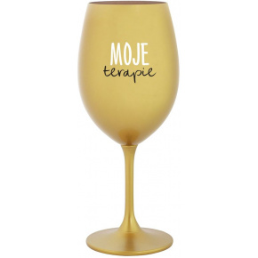 MOJE TERAPIE - zlatá sklenice na víno 350 ml