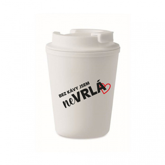 BEZ KÁVY JSEM NEVRLÁ - bílý termohrnek 300 ml