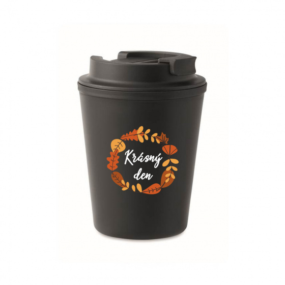 KRÁSNÝ DEN (PODZIM) - černý termohrnek 300 ml