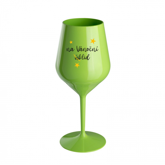 NA VÁNOČNÍ ÚKLID - zelená nerozbitná sklenice na víno 470 ml