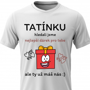 Pánské bavlněné tričko s potiskem - NEJLEPŠÍ DÁREK PRO TATÍNKA - bílé Pánské bavlněné tričko s potiskem - NEJLEPŠÍ DÁREK PRO TATÍNKA - bílé