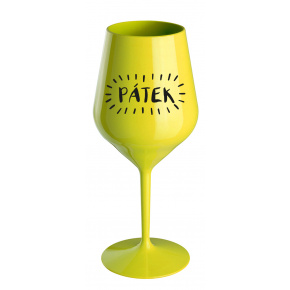 PÁTEK - žlutá nerozbitná sklenice na víno 470 ml
