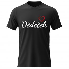 Pánské bavlněné tričko s potiskem - DĚDEČEK - černé
