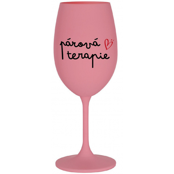 PÁROVÁ TERAPIE - růžová sklenice na víno 350 ml