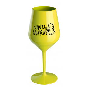 VÍNOSAURUS - žlutá nerozbitná sklenice na víno 470 ml