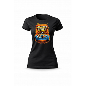 Dámské bavlněné tričko s potiskem - STRÁŽKYNĚ GAUČE - černé