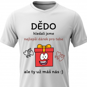 Pánské bavlněné tričko s potiskem - NEJLEPŠÍ DÁREK PRO DĚDU - bílé Pánské bavlněné tričko s potiskem - NEJLEPŠÍ DÁREK PRO DĚDU - bílé