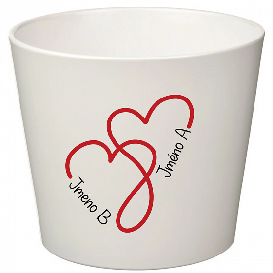 Bílý keramický květináč pro zamilované - velký 