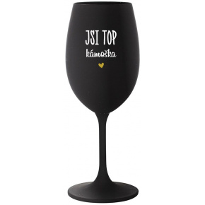 JSI TOP KÁMOŠKA - černá sklenice na víno 350 ml