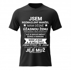Pánské bavlněné tričko s potiskem - JSEM ROZMAZLENÝ MANŽEL - černé Pánské bavlněné tričko s potiskem - JSEM ROZMAZLENÝ MANŽEL - černé